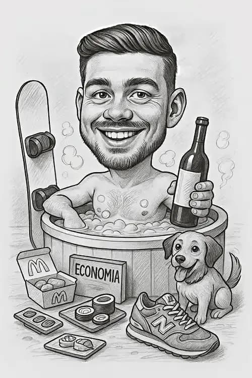 Caricatura ragazzo sportivo